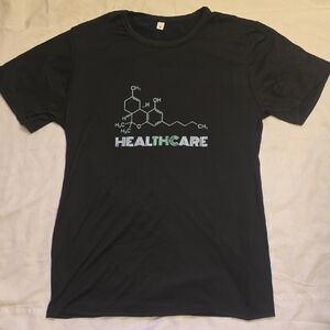 Black Graphic 'HealthCare' THC Molecular T-Shirt